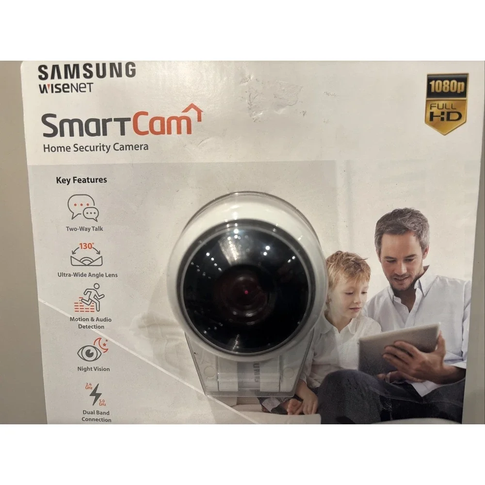 Samsung SNH-V6431BN Home SmartCam Full HD Wifi 1080p IP Cam w/microSD Slot, NEW
